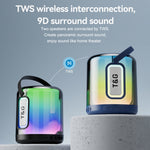 Loa Bluetooth không dây T&G TG376 ngoài trời có đèn LED RGB đa màu và loa siêu trầm
