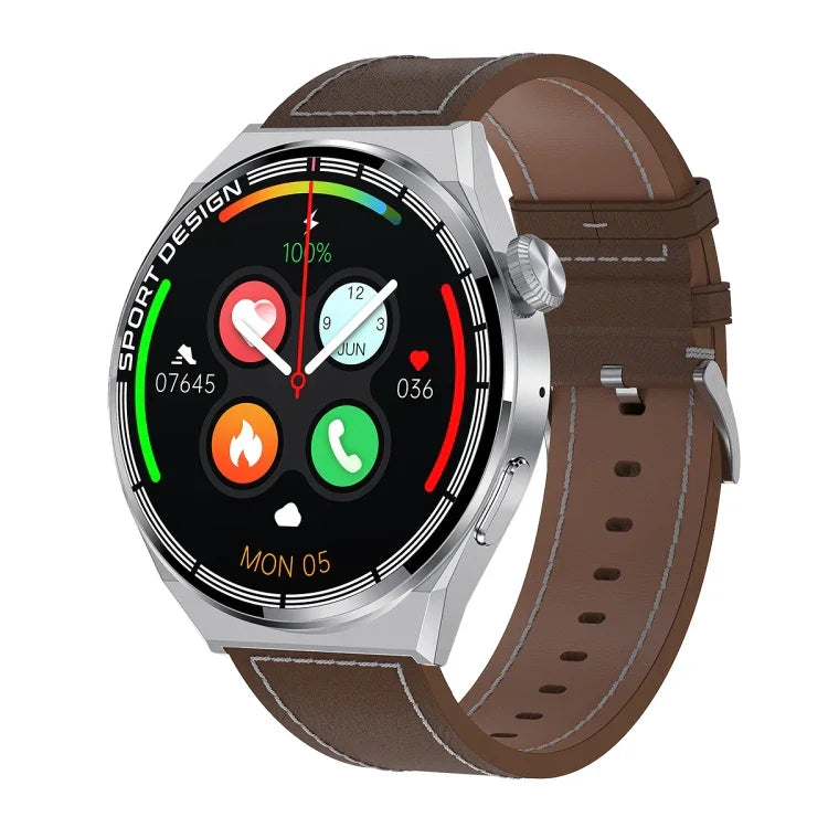 HDT 3 Max Dây da 1.6 inch Đồng hồ thông minh chống nước IP67 Hỗ trợ gọi Bluetooth / NFC, Dây da (Đen), Dây da (Bạc)