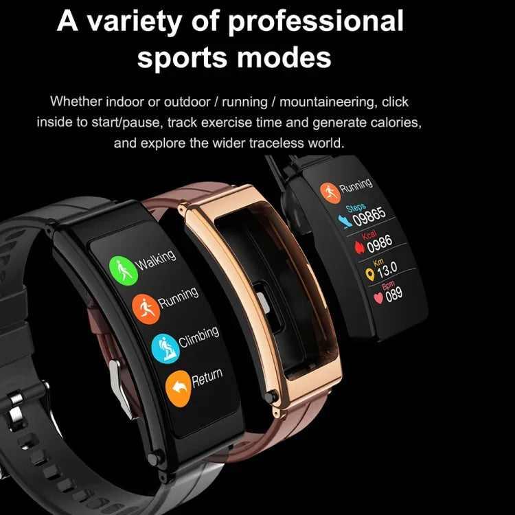 K13 Dây thép 1.14 inch Đồng hồ thông minh có tai nghe tháo rời Hỗ trợ gọi Bluetooth, Dây thép (Đen), Dây thép (Vàng)