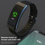 K50+ Dây da 0.96 inch Đồng hồ thông minh có tai nghe tháo rời Chống nước Life Hỗ trợ gọi Bluetooth, Dây da (Đen)