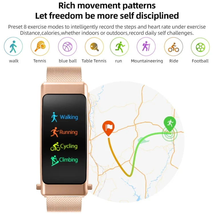 K50+ Dây da 0.96 inch Đồng hồ thông minh có tai nghe tháo rời Chống nước Life Hỗ trợ gọi Bluetooth, Dây da (Đen)