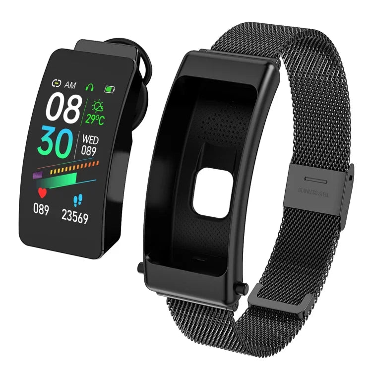 K50 Dây thép 1.08 inch Đồng hồ thông minh có tai nghe tháo rời Chống nước IP67 Hỗ trợ gọi Bluetooth, Dây thép (Đen), Dây thép (Vàng), Dây thép