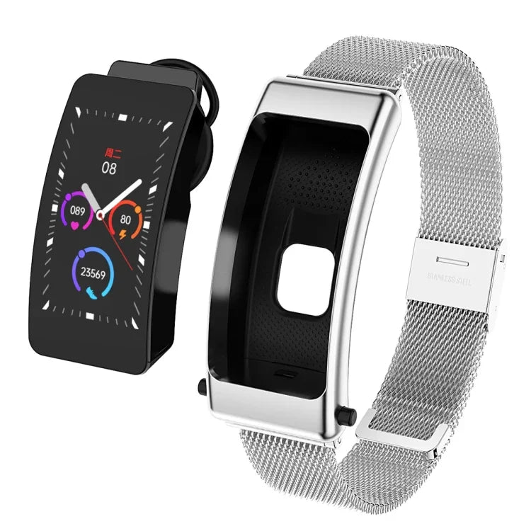 K50 Dây thép 1.08 inch Đồng hồ thông minh có tai nghe tháo rời Chống nước IP67 Hỗ trợ gọi Bluetooth, Dây thép (Đen), Dây thép (Vàng), Dây thép