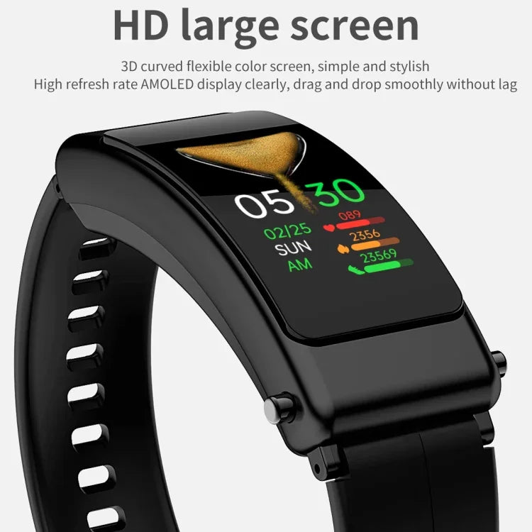 K50 Dây thép 1.08 inch Đồng hồ thông minh có tai nghe tháo rời Chống nước IP67 Hỗ trợ gọi Bluetooth, Dây thép (Đen), Dây thép (Vàng), Dây thép