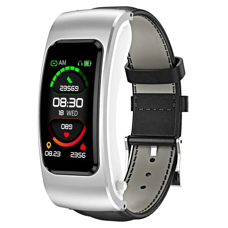 K60 Dây da 1.08 inch Đồng hồ thông minh có tai nghe tháo rời Chống nước Life Hỗ trợ gọi Bluetooth, Dây da (Đen Bạc), Dây da (Nâu), Dây da (Đen), Dây da (Nâu Bạc)