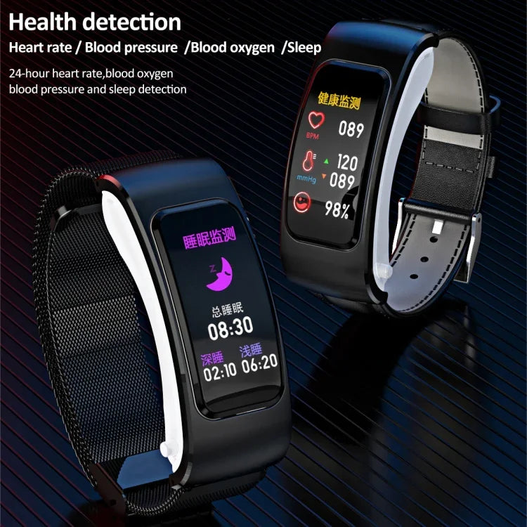 K60 Dây da 1.08 inch Đồng hồ thông minh có tai nghe tháo rời Chống nước Life Hỗ trợ gọi Bluetooth, Dây da (Đen Bạc), Dây da (Nâu), Dây da (Đen), Dây da (Nâu Bạc)