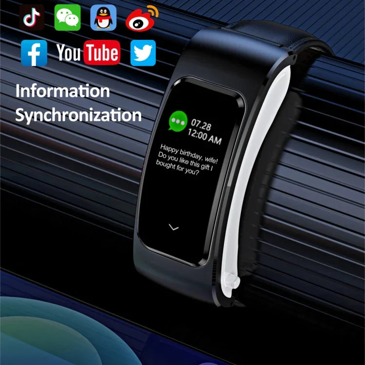 K60 Dây da 1.08 inch Đồng hồ thông minh có tai nghe tháo rời Chống nước Life Hỗ trợ gọi Bluetooth, Dây da (Đen Bạc), Dây da (Nâu), Dây da (Đen), Dây da (Nâu Bạc)