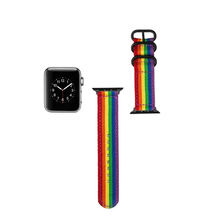 Dây đồng hồ vải bố khóa đen, Dành cho Apple Watch Series 8&7 41mm, Dành cho Apple Watch Series 8&7 45mm