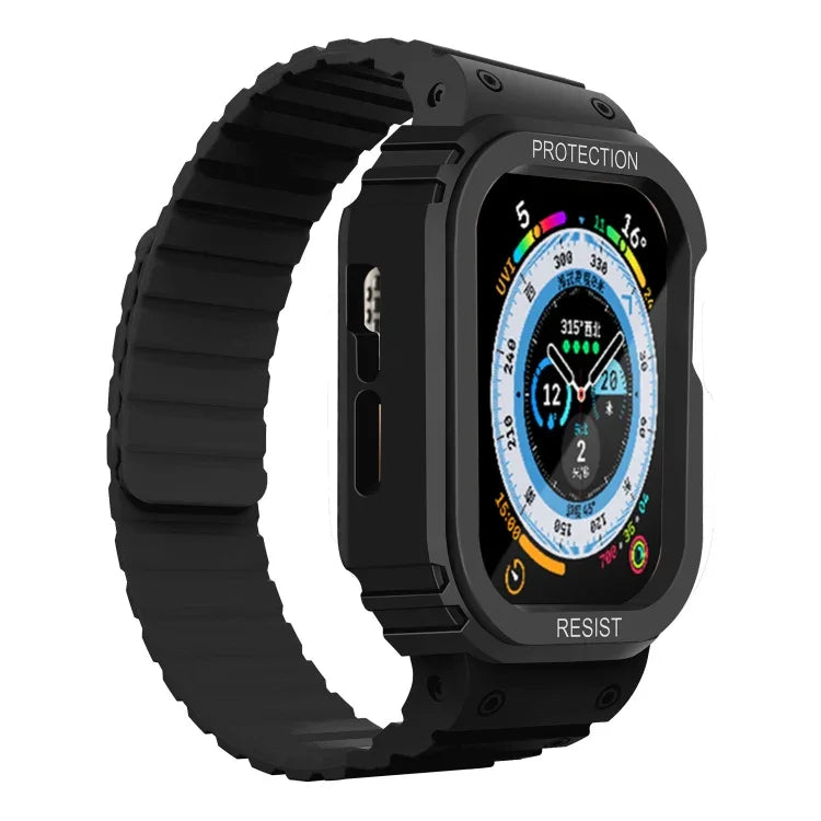 Dây đồng hồ khung tích hợp silicone, Dành cho Apple Watch Series 8&7 41mm / SE 2&6&SE&5&4 40mm, Dành cho Apple Watch Ultra 49mm, Dành cho Apple Watch Series 8&7 45mm / SE 2&6&SE&5&4 44mm