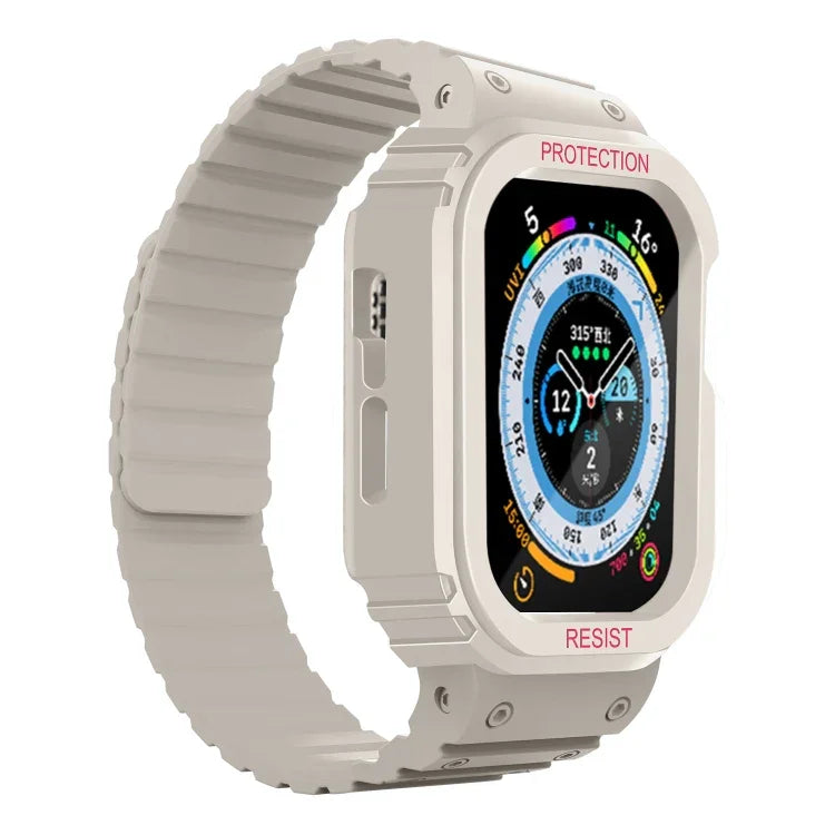 Dây đồng hồ khung tích hợp silicone, Dành cho Apple Watch Series 8&7 41mm / SE 2&6&SE&5&4 40mm, Dành cho Apple Watch Ultra 49mm, Dành cho Apple Watch Series 8&7 45mm / SE 2&6&SE&5&4 44mm