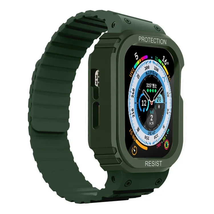 Dây đồng hồ khung tích hợp silicone, Dành cho Apple Watch Series 8&7 41mm / SE 2&6&SE&5&4 40mm, Dành cho Apple Watch Ultra 49mm, Dành cho Apple Watch Series 8&7 45mm / SE 2&6&SE&5&4 44mm