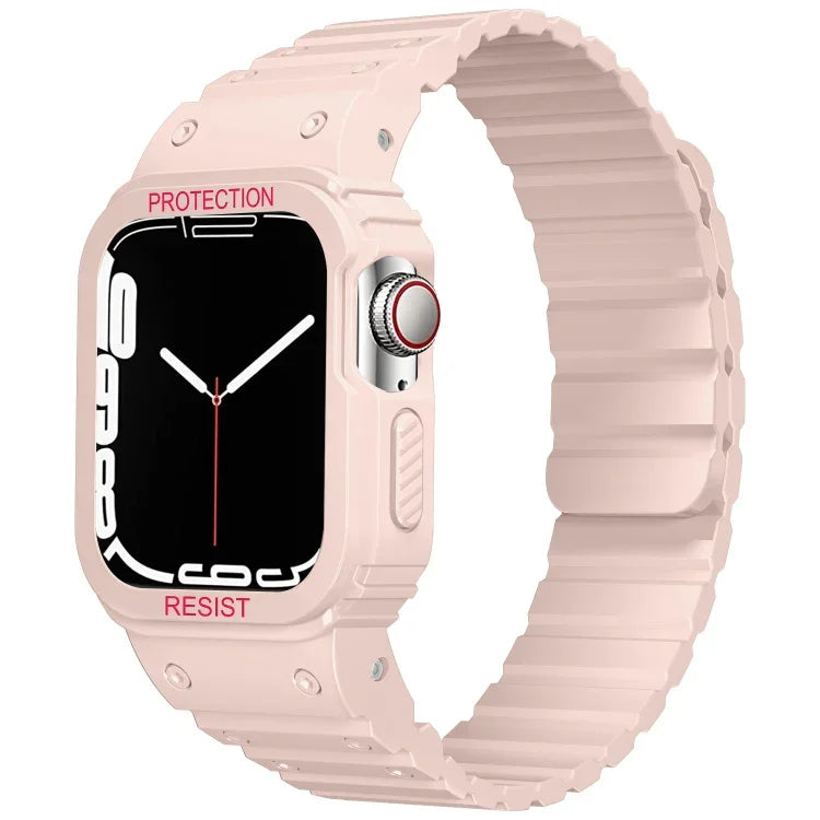 Dây đồng hồ khung tích hợp silicone, Dành cho Apple Watch Series 8&7 41mm / SE 2&6&SE&5&4 40mm, Dành cho Apple Watch Ultra 49mm, Dành cho Apple Watch Series 8&7 45mm / SE 2&6&SE&5&4 44mm