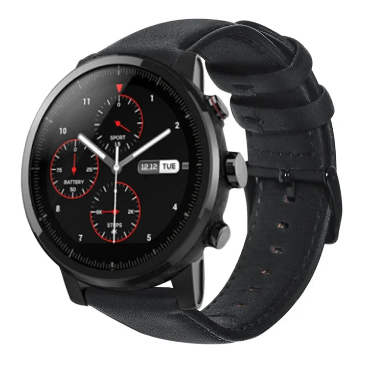 Dây đồng hồ da thật sáp dầu, dành cho Amazfit GTR 47mm / Pace / Stratos, Amazfit 2 Stratos, Ticwatch Pro / E2 / S2, Pebble Gen 1, Pebble Time
