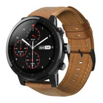 Dây đồng hồ da thật sáp dầu, dành cho Amazfit GTR 47mm / Pace / Stratos, Amazfit 2 Stratos, Ticwatch Pro / E2 / S2, Pebble Gen 1, Pebble Time