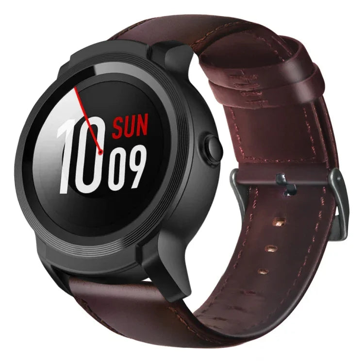 Dây đồng hồ da thật sáp dầu, dành cho Amazfit GTR 47mm / Pace / Stratos, Amazfit 2 Stratos, Ticwatch Pro / E2 / S2, Pebble Gen 1, Pebble Time
