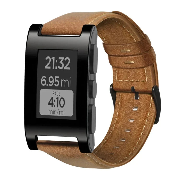 Dây đồng hồ da thật sáp dầu, dành cho Amazfit GTR 47mm / Pace / Stratos, Amazfit 2 Stratos, Ticwatch Pro / E2 / S2, Pebble Gen 1, Pebble Time
