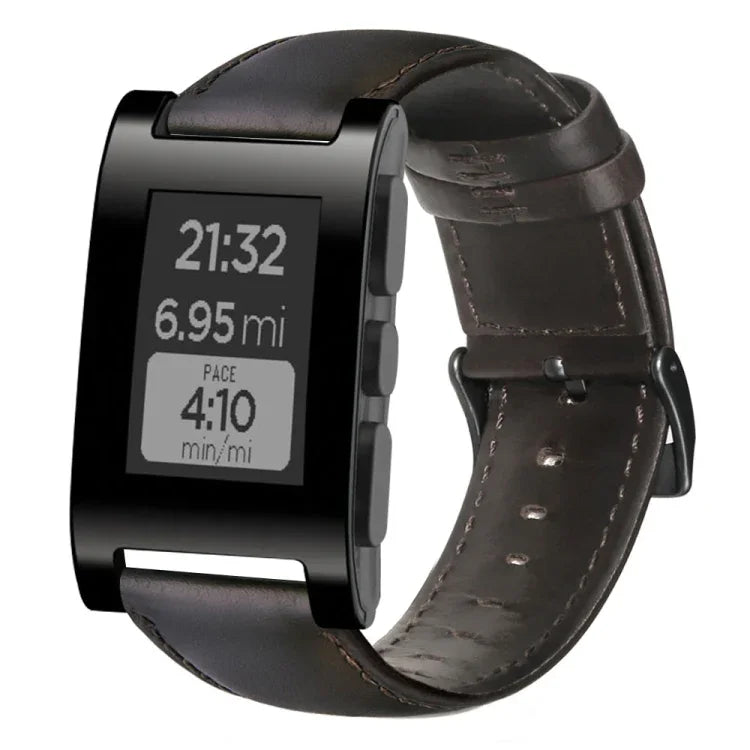 Dây đồng hồ da thật sáp dầu, dành cho Amazfit GTR 47mm / Pace / Stratos, Amazfit 2 Stratos, Ticwatch Pro / E2 / S2, Pebble Gen 1, Pebble Time