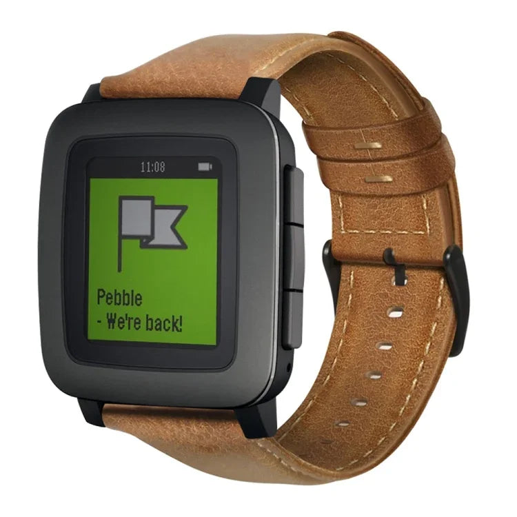 Dây đồng hồ da thật sáp dầu, dành cho Amazfit GTR 47mm / Pace / Stratos, Amazfit 2 Stratos, Ticwatch Pro / E2 / S2, Pebble Gen 1, Pebble Time