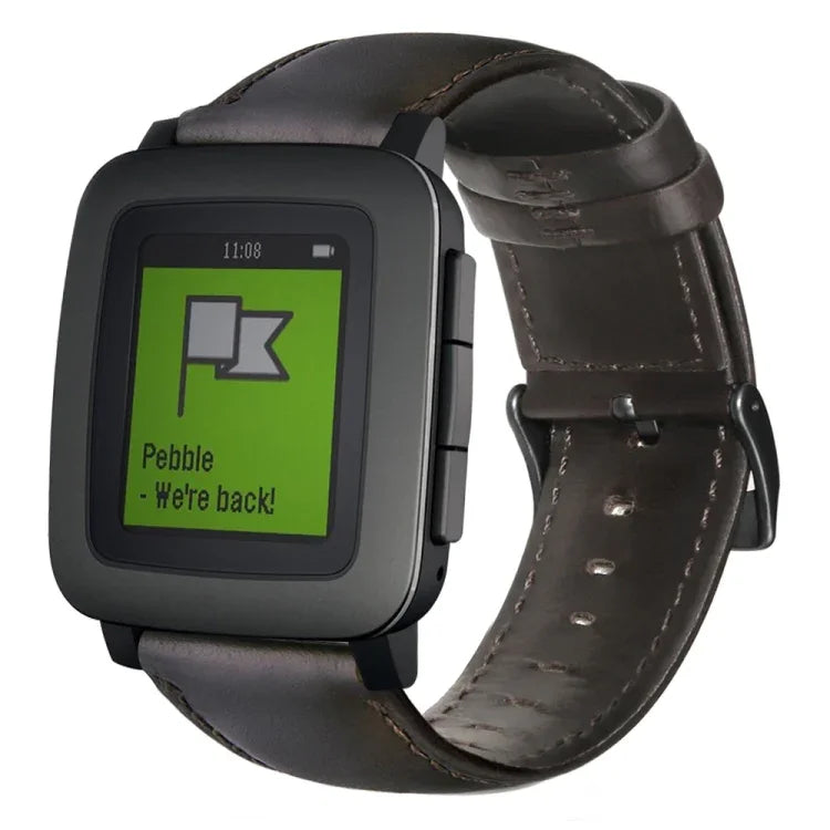 Dây đồng hồ da thật sáp dầu, dành cho Amazfit GTR 47mm / Pace / Stratos, Amazfit 2 Stratos, Ticwatch Pro / E2 / S2, Pebble Gen 1, Pebble Time