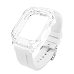 Dây đồng hồ silicone vỏ polycarbonate trong suốt, Dành cho Apple Watch Series 8&7 45mm