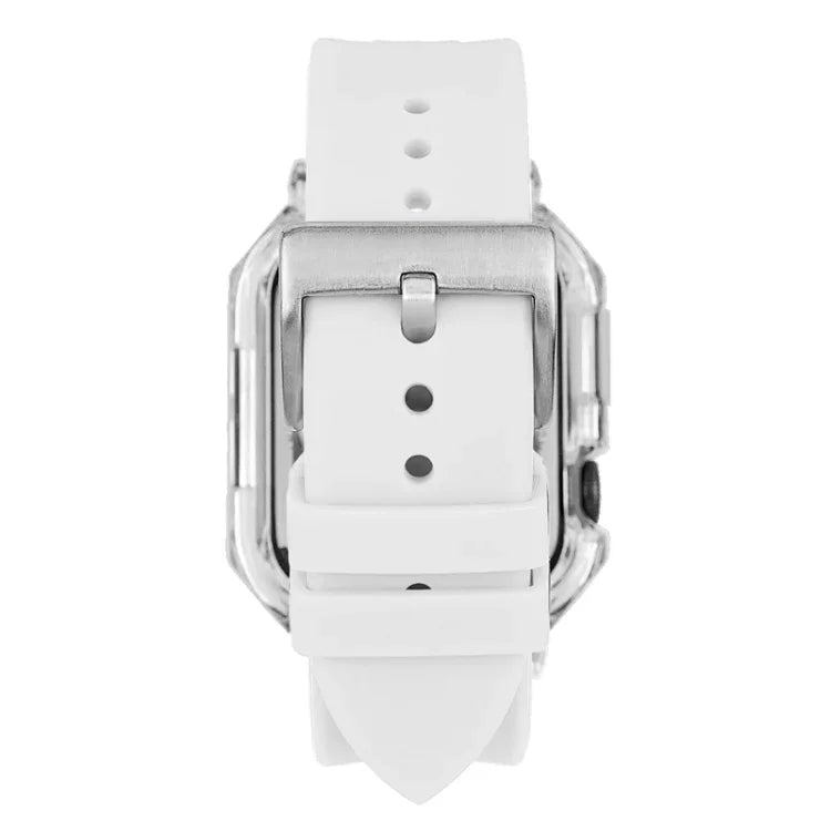 Dây đồng hồ silicone vỏ polycarbonate trong suốt, Dành cho Apple Watch Series 8&7 45mm