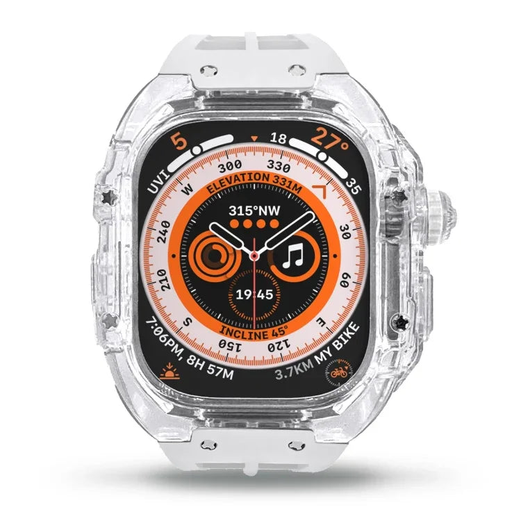 Dây đồng hồ vỏ giáp cao su flo trong suốt, Dành cho Apple Watch Ultra 3 / 2 / 1 49mm