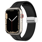 Magnetic Fold Clasp Silicone Watch Band, For Apple Watch Series 8&7 45mm, For Apple Watch Series 8&7 41mm