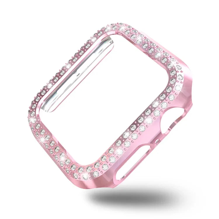 Ốp bảo vệ PC đính kim cương đôi, Dành cho Apple Watch Series 6 / 5 / 4 / SE 2025 / 2023 / 2022 44mm, Dành cho Apple Watch Series 3 & 2 & 1 38mm