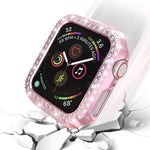 Ốp bảo vệ PC đính kim cương đôi, Dành cho Apple Watch Series 6 / 5 / 4 / SE 2025 / 2023 / 2022 44mm, Dành cho Apple Watch Series 3 & 2 & 1 38mm