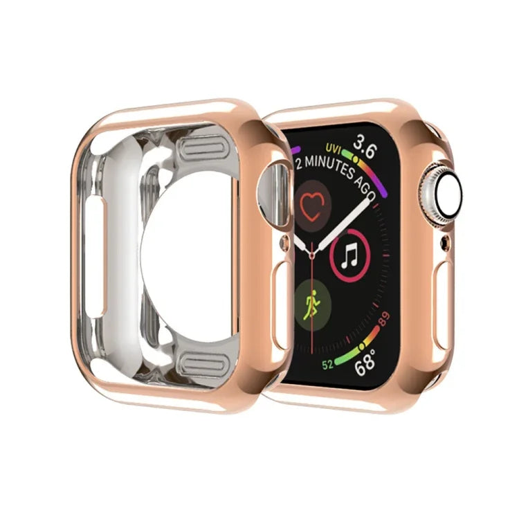 Ốp bảo vệ TPU mạ kim loại lỗ tròn rỗng, Dành cho Apple Watch Series 6 / 5 / 4 / SE 2025 / 2023 / 2022 40mm, Dành cho Apple Watch Series 3 & 2 & 1 42mm