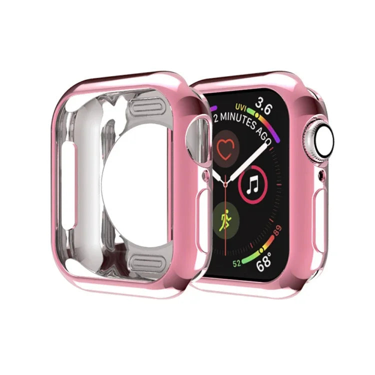 Ốp bảo vệ TPU mạ kim loại lỗ tròn rỗng, Dành cho Apple Watch Series 6 / 5 / 4 / SE 2025 / 2023 / 2022 40mm, Dành cho Apple Watch Series 3 & 2 & 1 42mm