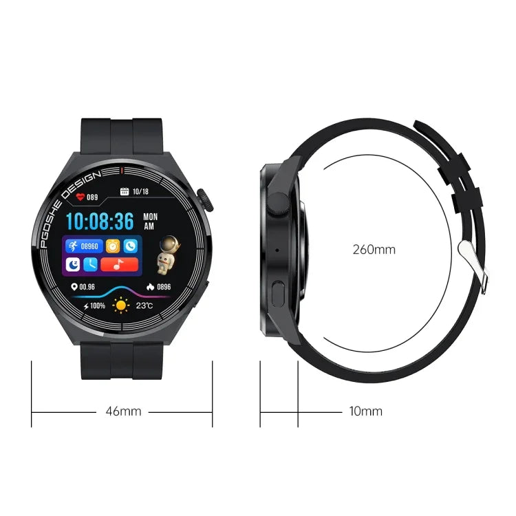 PG3 Pro Đồng hồ thông minh màn hình TFT 1.41 inch, Hỗ trợ đo nhịp tim / huyết áp