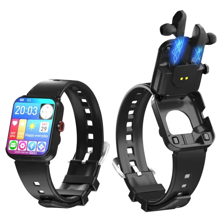 Vòng đeo tay thông minh S6 TWS tai nghe 1.91 inch, hỗ trợ gọi Bluetooth / theo dõi sức khỏe