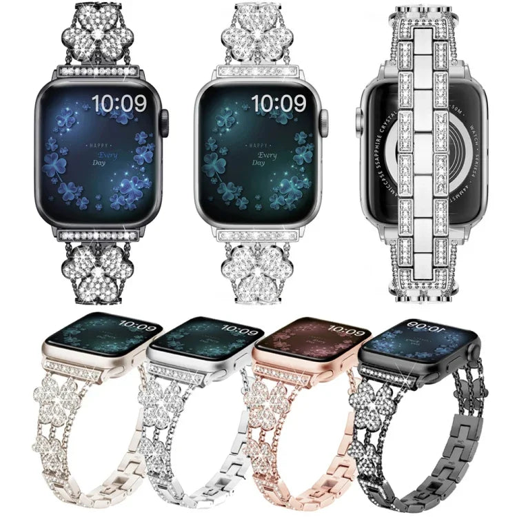 Dây đồng hồ kim cương cỏ ba lá, Dành cho Apple Watch Series 8&7 45mm, Dành cho Apple Watch Series 8&7 41mm