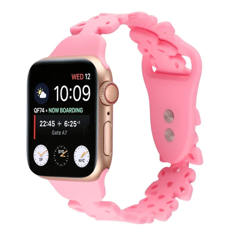 Dây đồng hồ silicone rỗng hình bướm, Dành cho Apple Watch Series 8&7 45mm, Dành cho Apple Watch Series 8&7 41mm
