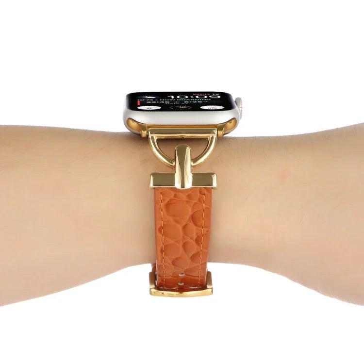 Dây đồng hồ da thật cá sấu khóa D, Dành cho Apple Watch Series 8&7 45mm, Dành cho Apple Watch Series 8&7 41mm