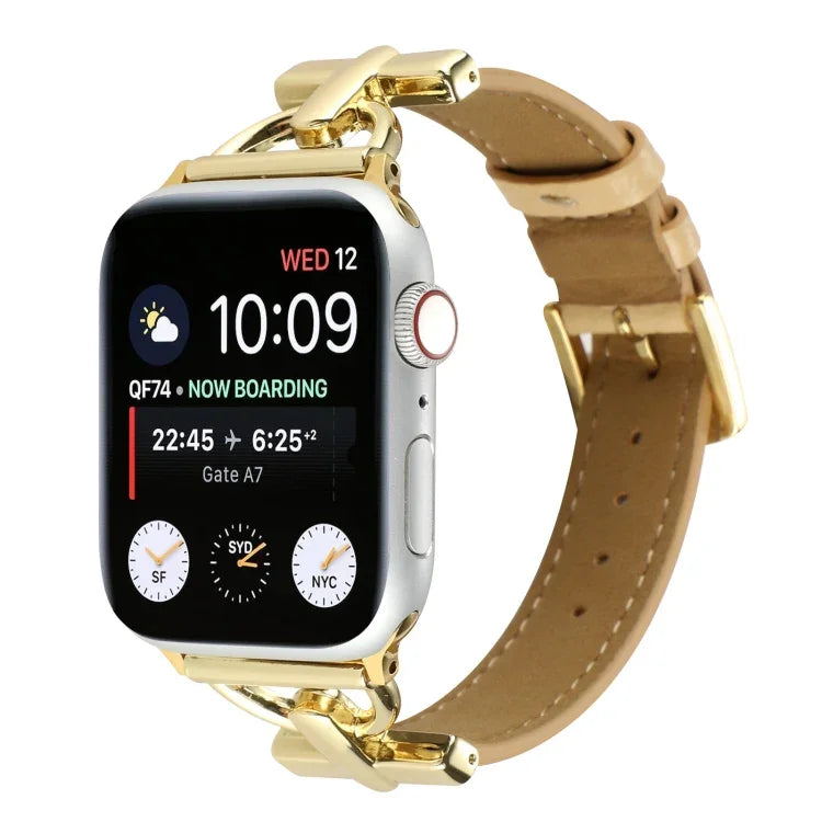 Dây đồng hồ da thật cá sấu khóa D, Dành cho Apple Watch Series 8&7 45mm, Dành cho Apple Watch Series 8&7 41mm