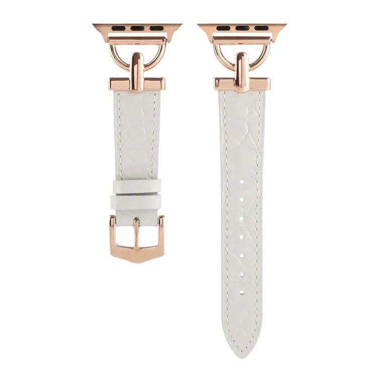 Dây đồng hồ da thật cá sấu khóa D, Dành cho Apple Watch Series 8&7 45mm, Dành cho Apple Watch Series 8&7 41mm