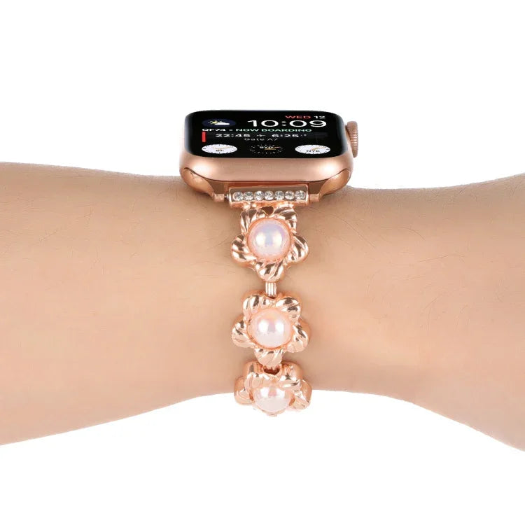 Dây đồng hồ kim loại vòng tay hoa, Dành cho Apple Watch Series 8&7 45mm, Dành cho Apple Watch Series 8&7 41mm