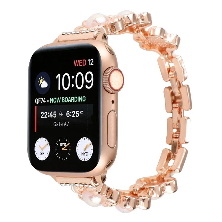 Dây đồng hồ kim loại vòng tay hoa, Dành cho Apple Watch Series 8&7 45mm, Dành cho Apple Watch Series 8&7 41mm