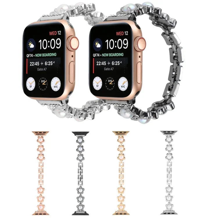 Dây đồng hồ kim loại vòng tay hoa, Dành cho Apple Watch Series 8&7 45mm, Dành cho Apple Watch Series 8&7 41mm