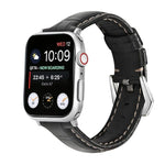 Dây đồng hồ da thật khóa bạc, Dành cho Apple Watch Series 8&7 45mm, Dành cho Apple Watch Series 8&7 41mm