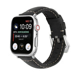Dây đồng hồ da thật khóa bạc, Dành cho Apple Watch Series 8&7 45mm, Dành cho Apple Watch Series 8&7 41mm