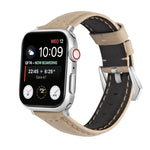 Dây đồng hồ da thật khóa bạc, Dành cho Apple Watch Series 8&7 45mm, Dành cho Apple Watch Series 8&7 41mm