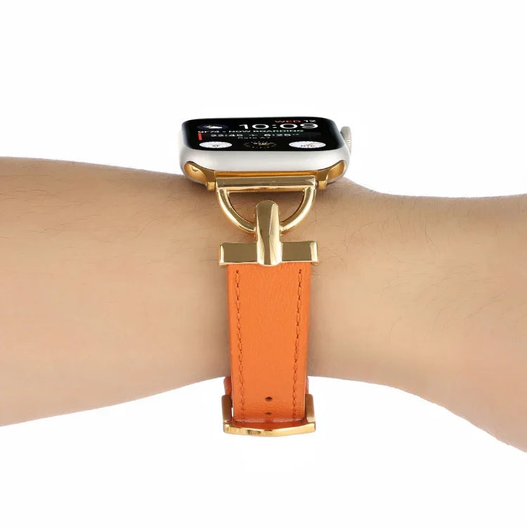Dây đồng hồ da thật trơn khóa D, Dành cho Apple Watch Series 8&7 45mm, Dành cho Apple Watch Series 8&7 41mm