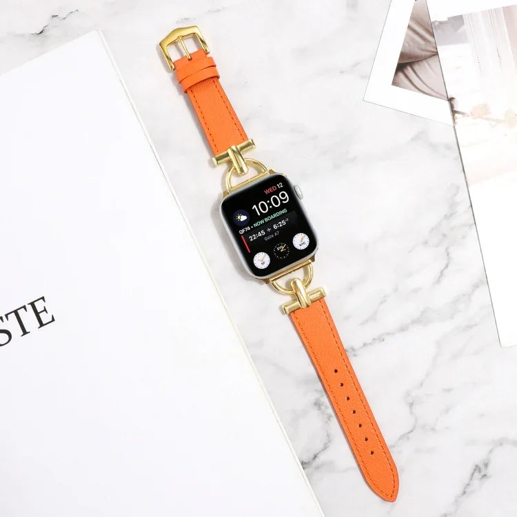 Dây đồng hồ da thật trơn khóa D, Dành cho Apple Watch Series 8&7 45mm, Dành cho Apple Watch Series 8&7 41mm