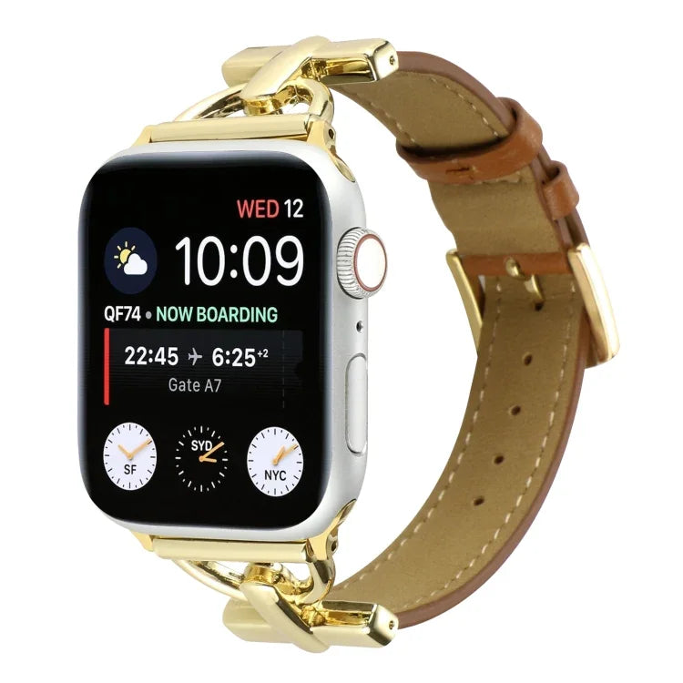 Dây đồng hồ da thật trơn khóa D, Dành cho Apple Watch Series 8&7 45mm, Dành cho Apple Watch Series 8&7 41mm
