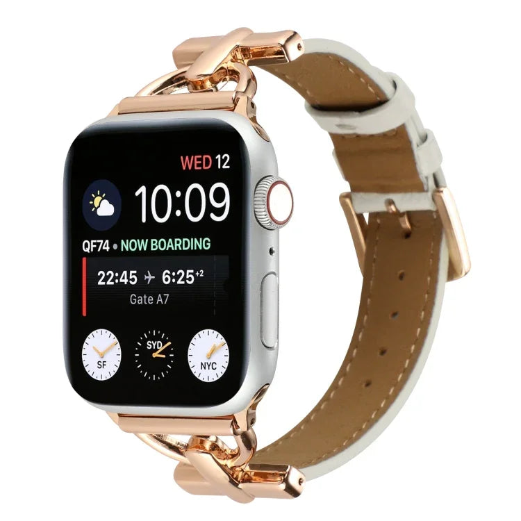 Dây đồng hồ da thật trơn khóa D, Dành cho Apple Watch Series 8&7 45mm, Dành cho Apple Watch Series 8&7 41mm