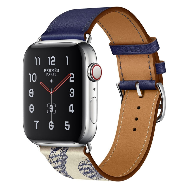 Dây đồng hồ da họa tiết in lụa, dành cho Apple Watch Series 7 41mm / 6 & SE & 5 & 4 40mm / 3 & 2 & 1 38mm, Apple Watch Series 8&7 41mm / SE 2&6&SE&5&4 40mm / 3&2&1 38mm
