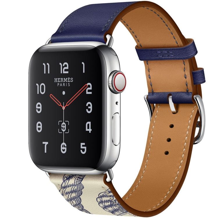 Dây đồng hồ da họa tiết in lụa, dành cho Apple Watch Series 7 41mm / 6 & SE & 5 & 4 40mm / 3 & 2 & 1 38mm, Apple Watch Series 8&7 41mm / SE 2&6&SE&5&4 40mm / 3&2&1 38mm